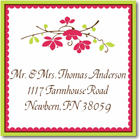 Name Doodles - Square Address Labels/Stickers (Chelsea Hot Pink)